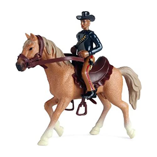 People Horse Riding Figur, realistische Reiten von Menschen Aktion Figur wiederverwendbares Plastik Rider Model Cowboy Spielzeug für Kinder (01) von Beufee