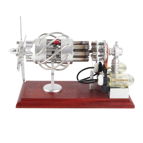 Stirlingmotor-Modell, 16-Zylinder-Stirlingmotor-Bausatz, Verbrennungsmotor-Modellbausatz, Mini-Motorbausatz, Taumelscheiben-Lernspielzeug von Beufee