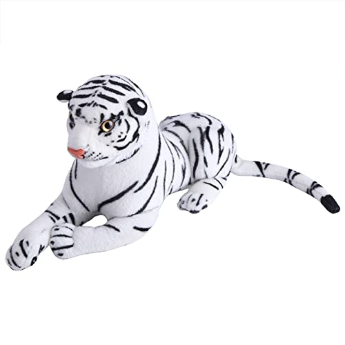 Tiger-Stofftier, 30 cm, süßes weißes Tiger-Spielzeug, Tiger-Plüsch-Tiger-Kissen, große Katze, Stofftier-Kissen, Kuscheltiere für Jungen und Mädchen von Beufee