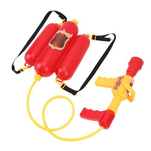 Bewinner Feuerwehr Wasserpistole mit Tankrucksack für Kinder und Kleinkinder, Innovatives Lustiges Simulations Feuerwehrmann Wasserspritze Spielzeug für Sommer Wasserspiele von Bewinner