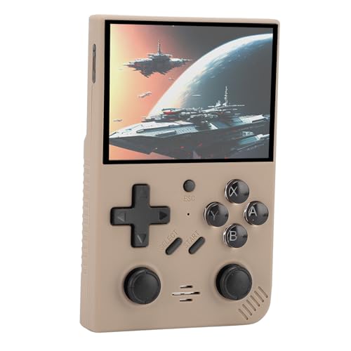 Bewinner R36S Retro-Handspielkonsole, 640 X 480, 3,5-Zoll-IPS-Bildschirm, Open-Source-Spielekonsole mit 64 GB, Zwei 3D-Joysticks, Tragbare Videospielkonsole (Grey) von Bewinner