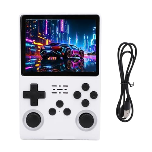 Bewinner R40S Handheld-Spielekonsole, 30.000 Vorinstallierte Spiele, 3,5-Zoll-IPS-Bildschirm mit 640 X 480 Pixeln, Retro-Videospielkonsole mit Integriertem 45-Emulator, 256 GB (White) von Bewinner