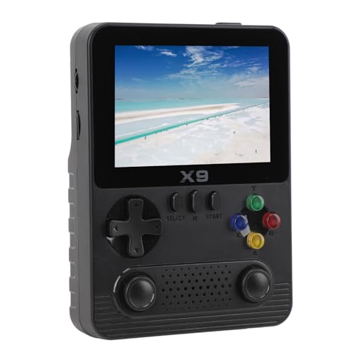 Bewinner X9 Handheld-Spielekonsole, 3,5 Zoll IPS 640 X 480 HD-Bildschirm, 11 Retro-Emulatorsysteme, Taschenspielkonsole mit 32 GB TF-Karte, 6000 MAh, Unterstützt HD- und TV-Ausgabe (Black) von Bewinner