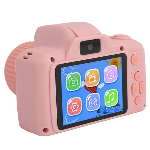 Kinderkamera, Digitale Videokamera für Kinder, Kleinkindkamera mit Zwei Kameras, 8-fachem Digitalzoom, 2,4-Zoll-IPS-Bildschirm, Fallfestigkeit für 3–12 Jahre (PINK) von Bewinner