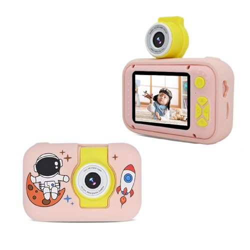 Sofortbildkamera für Kinder, 40 MP Kinder-Digitalkamera, Kinder-Vlogging-Kamera mit 2-Zoll-HD-Bildschirm, MP3-Funktion, Lernspiele für Jungen und Mädchen (PINK) von Bewinner