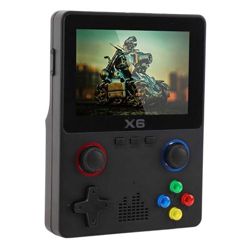 X6 Handheld-Spielekonsole, 3,5 Zoll IPS 640 X 480 HD-Bildschirm, 11 Retro-Emulatorsysteme, Taschenspielkonsole mit 32 GB TF-Karte, 2000 MAh, Unterstützt HD- und TV-Ausgabe (Black) von Bewinner