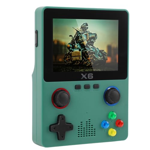 X6 Handheld-Spielekonsole, 3,5 Zoll IPS 640 X 480 HD-Bildschirm, 11 Retro-Emulatorsysteme, Taschenspielkonsole mit 32 GB TF-Karte, 2000 MAh, Unterstützt HD- und TV-Ausgabe (Green) von Bewinner