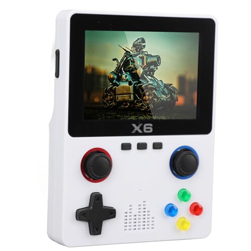 X6 Handheld-Spielekonsole, 3,5 Zoll IPS 640 X 480 HD-Bildschirm, 11 Retro-Emulatorsysteme, Taschenspielkonsole mit 32 GB TF-Karte, 2000 MAh, Unterstützt HD- und TV-Ausgabe (White) von Bewinner