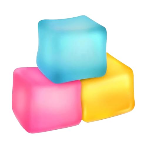 3 Stück Anti Stress Bälle Nee Doh , Needohs Nice Toys, Squeeze Ice Cube Spielzeug, Eiswürfel Stress Balls Eiswürfel Sensorball Stressspielzeug Angst Und Stressabbau-Würfel von Bexdug