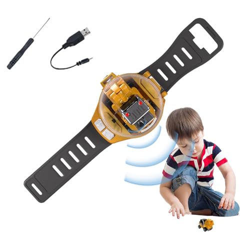 Armband Watch Fernbedienungsauto, Fernbedienung Bagger Uhr - Ausgraben von Auto Uhren Spielzeug,2,4 GHz Langstrecken -Interaktive Fahrzeuge Spiel mit USB -Ladung, Staubbedeckung für Kinder von Bexdug