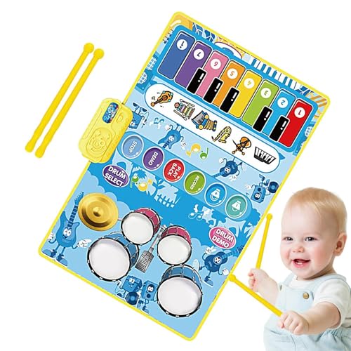 Baby-Klaviermatte, Klaviermatte - Trommelspielteppich - Musikalisches Lernspielzeug für Babys, Klavierspielmatte für die frühe Bildung, Tastaturdecke für Babys im Alter von 1–2 Jahren von Bexdug