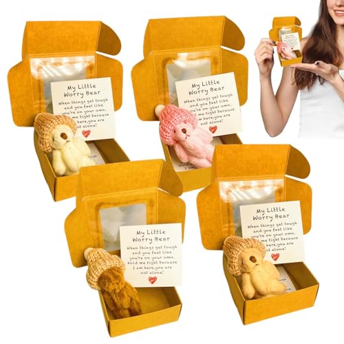 Bär In Einer Box - 4 Stücke Niedlicher Bär Stofftier Mit Motivationskarte,Wohndekoration Für Schlafzimmer Schreibtisch Zimmer - Halloween Weihnachten Bär In Einer Box - 4 Stücke Niedlicher Bär Stofftier Mit Motivationskarte,Wohndekoration Für Schlafzimmer Schreibtisch Zimmer - Halloween Weihnachten von Bexdug