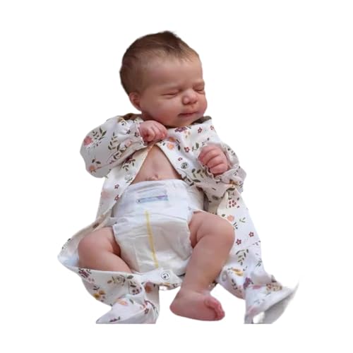 Bexdug 19 Zoll wiedergeborene Babypuppen, wiedergeborene Puppen, echte Silikon-Babypuppen, schlafendes Kleinkind-Puppenspielzeug, schlafendes Simulationspuppenspielzeug für jun-gen und Mädchen von Bexdug