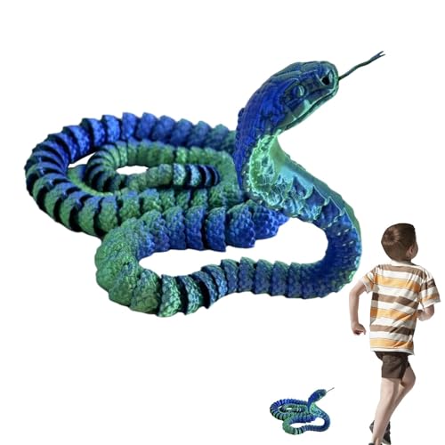 Bexdug 3D-Schlangenspielzeug, 3D-gedruckte Tiere | Lustige 3D-Tiere Schlangenspielzeug - Bewegliches Schreibtischspielzeug, flexible Sammelfiguren, 3D-gedrucktes Spielzeug zum Stressabbau, von Bexdug