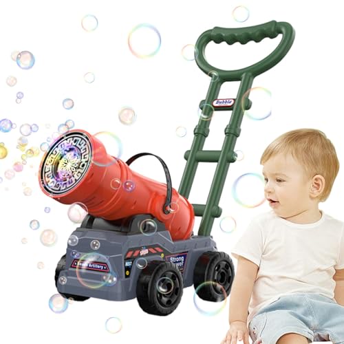 Bexdug Automatische Seifenblasenmaschine, Seifenblasen-Rasenmäher für Kinder - Kreative Outdoor-Blasengebläse-Blasenmachermaschine | Mehrzweck-Blasen-Schubspielzeug mit Licht und Musik für Kinder ab 3 von Bexdug