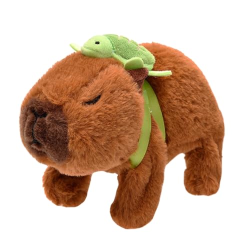 Bexdug Capybara-Plüsch mit Schildkröten-Rucksack, Plüsch-Capybara-Stofftier,Elektrische Capybara-Plüschtiere Stofftier | Weiches elektrisches Wasserschwein-Spielzeug, Plüschtier für, Mädchen, von Bexdug