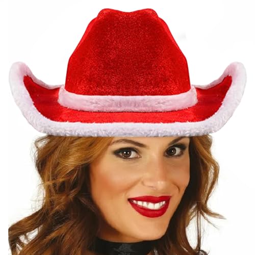 Bexdug Cowboyhut Weihnachten | Weihnachtsmannhut Weihnachten - Unisex Festival Cowboy Hüte für Frauen Weihnachten Partys Western Kostüm Zubehör von Bexdug