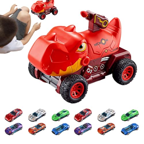 Bexdug Dinosaurier-Truck für Kinder, Dinosaurier-Autospielzeug | Soft Bullet Dinosaurier-Auswurfspielzeug - Dinosaurier-Fahrzeug-Startspielzeug für Kinder mit weichen Kugeln für Mädchen von Bexdug