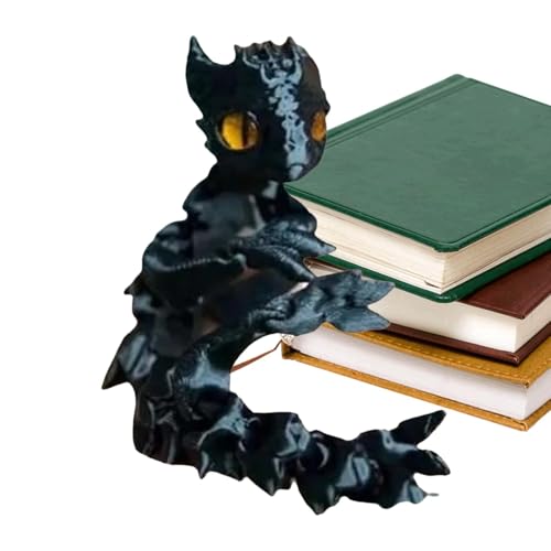 Bexdug Drachenspielzeug, beweglicher Drache | Winziger 3D-Gedruckter artikulierter Tierdrache | Executive-Schreibtischdekoration mit flexiblen Gelenken, Drachendekor-Desktop-Haustier für Wohnzimmer, von Bexdug