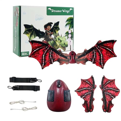 Bexdug Dragon Kostüm Kinder, Kinder Kostüm | Dinosaurierkostüm | Electric Children's Dragon Wing Set mit LED -Licht und Musik für Cosplay Halloween von Bexdug