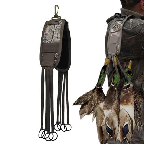 Bexdug Entenriemen, Game Carrier Duck Lanyard - 8 Schlaufen Entenband-Vogel-Lanyard - Verstellbares Entenjagdzubehör, Wasservogel-Wildhalter zur Rufabwicklung von Bexdug