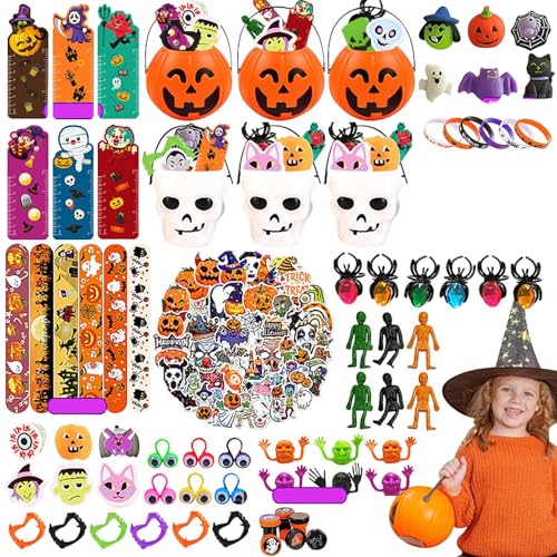 Bexdug Halloween-Quetschspielzeug für Kinder, sensorische Halloween-Pop-Packs - 134 Stück Fidget-Partygeschenke für Kinder - Halloween-Partygeschenke, Halloween-Leckerli-Taschen, Stressabbau für von Bexdug