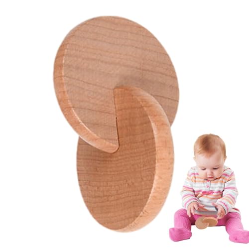 Bexdug Hand zu Hand Disc Baby - -Rassel aus massivem Holz für Babygriff - Säuglings-Kleinkind-Entwicklungsspielzeug für 0-3 Kleinkinder Kinder Natürliches Greifen mit den Fingern von Bexdug