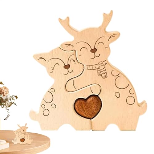 Bexdug Holzpuzzle, Holzpuzzle für Erwachsene | Pädagogische Elchform-Puzzles | Art Puzzle Holzpuzzle für Valentinstag, Ostern, Muttertag, Vatertag von Bexdug