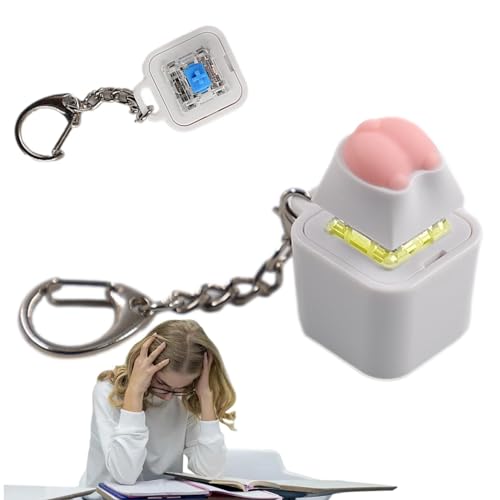 Bexdug Keyboard Fidget Clicker, Schlüsselanhänger Keyboard Fidget - Stimmungsentspannender Key Clicker Fidget mit 6 Lichtern,Spielzeug für Kinder und Erwachsene zur Stimmungs- und Geistesentspannung, von Bexdug