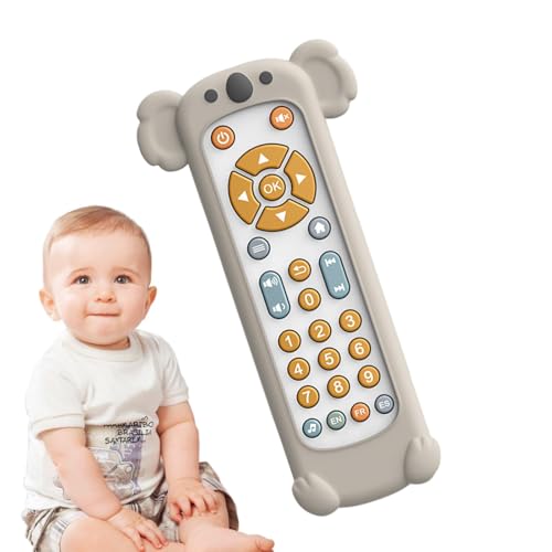 Bexdug Kinder-TV-Fernbedienungsspielzeug, realistische Fernbedienung für Kleinkinder,Niedliches realistisches Fernbedienungsspielzeug in Tierform | 3 Sprachen (Englisch, Spanisch und Französisch) von Bexdug