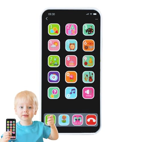 Bexdug Kinder-Telefonspielzeug | Simulierte Touchscreen-Spielzeugtelefone mit Licht und Ton - Simuliertes interaktives Spielzeug, LED-Fake-Learning-Telefonspielzeug für Kinder im Alter von 1–6 Jahren von Bexdug