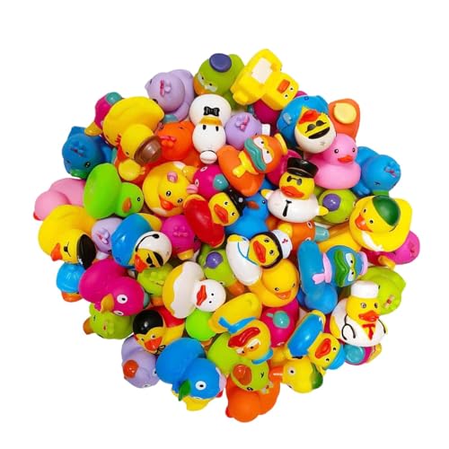 Bexdug Kleine Enten, Enten-Badespielzeug - 50 Stück Babyparty-Enten | Kinder-Badewannenspielzeug, Mini-Gummi-Enten, Baby-Poolspielzeug mit Netz-Tragetasche für Aktivitäten am Strand, Pool von Bexdug