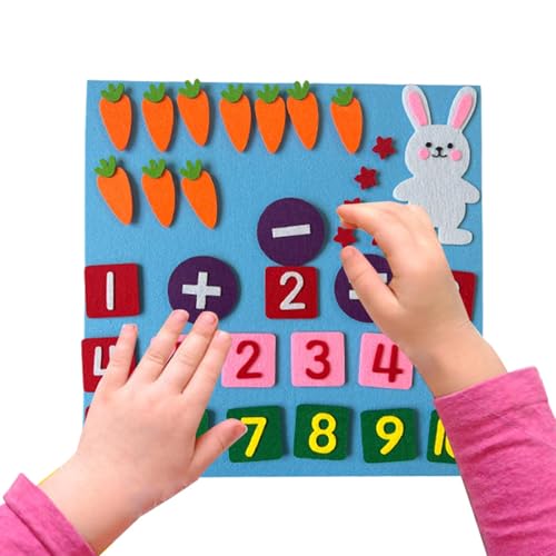 Bexdug Lernzusatz- und Subtraktionsspielzeuge, Mathematik -Filzboard - Digitales Bildungsspiel | Zahlen-Lernzählspielzeug, Pädagogik-Brettspiel für Kinder im Alter von 3 bis 6 Jahren von Bexdug