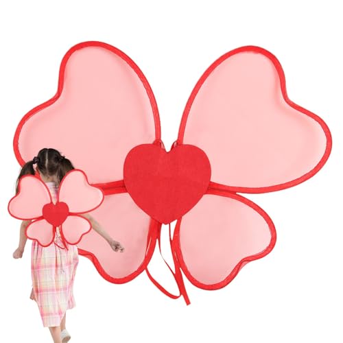 Bexdug Mädchen Schmetterlingsflügel, Mädchen Feenkostüm Flügel,Kleine Mädchen komfortable Kostümversorgung für Dress-up - Kid Valentine's Day Love Wings für B tägliche Fotos, Bühnenaufführungen von Bexdug