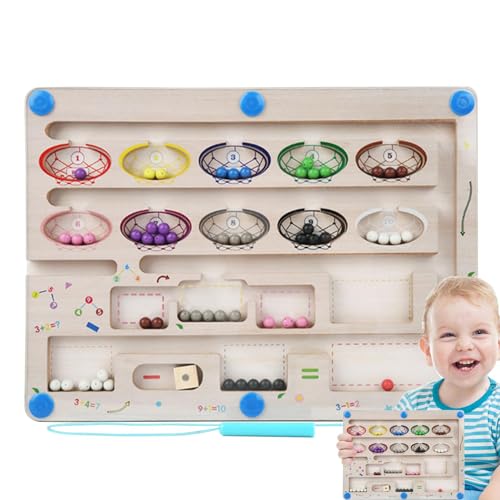 Bexdug Magnetische Alphabettafel, magnetisches Farb- und Zahlenlabyrinth, Magnettafel, Holz-Spielzeug für Kleinkinder, Lernspielzeug für Kinder mit passender Farbsortierung von Bexdug