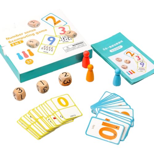 Bexdug Mathebasiertes Karten- und Würfelspiel, Handheld-Mathespiel für Kinder - Interaktives Mathe-Spiel,Unterhaltsames Lern- und Bildungsspielzeug für die ganze Familie zur Kompetenzentwicklung, von Bexdug