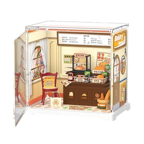 Bexdug Mini-Haus-Set, Miniatur-Haus-Set,Kleines Haushandwerk | Miniatur-Raum-Set, Mini-Haus mit Möbeln und Zubehör, Mini-Haus-Spielzeug für Erwachsene und Kinder von Bexdug