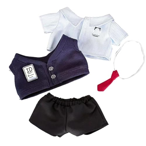 Bexdug Puppenkleidung für Puppen, Plüschpuppenkleidung | Puppenkleidung 7,87 Zoll Schul-Softpuppen-Outfit | Hosen Ersatzkleid Outfits Schönes Puppenzubehör für Spielzeug von Bexdug