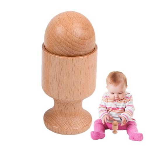 Bexdug Rassel aus Holz,Smooth Baby Grip Toy Hölzernes sensorisches Spielzeug für Kleinkinder - Säuglings-Kleinkind-Entwicklungsspielzeug für 0-3 Kleinkinder Kinder Natürliches Greifen mit den Fingern von Bexdug