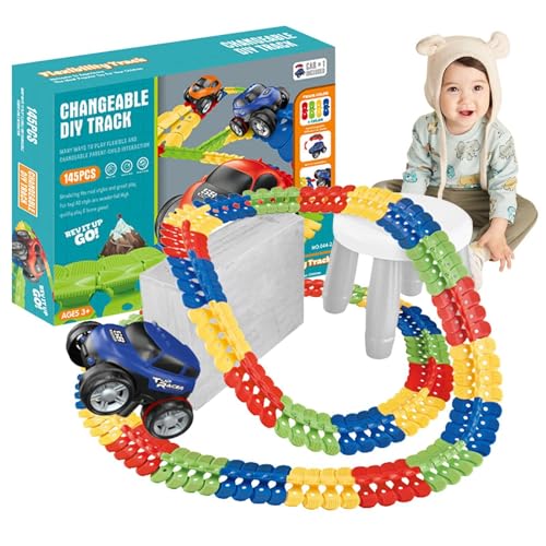 Bexdug Rennwagen-Strecken-Set, Auto-Strecken-Spielzeug-Set,Lustiges Rennauto-Streckenspielzeug für Kinder - Frühpädagogisches Spielzeug, Fahrzeugspielzeugset für logisches Denken, Entwicklung der von Bexdug