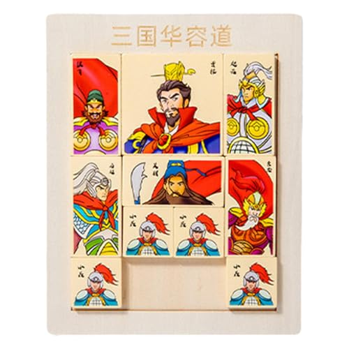 Bexdug Schiebepuzzle-Brettspiel, Zahlenschiebepuzzlespiel | Denksport-Rätsel aus Holz,Chinesisches historisches Figuren-Design-Zahlenrätselspiel für und Mädchen von Bexdug