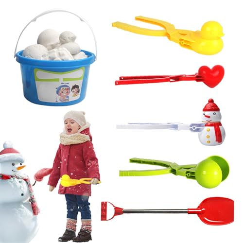 Bexdug Schneespielzeug für Kinder,Schneeformen - Tragbares Sandspielzeug für Kinder - Schneeball-Clip-Set, Sandformwerkzeuge, Schneeform für den Außenbereich, Sandspielzeug für Kinder für von Bexdug