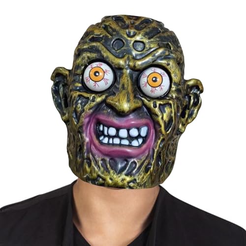 Bexdug Skelett Gesichtsbedeckung,Halloween Kopfbedeckung,Gruseliger, explosiver Augen-Zombie-Skelett-Grusel-Gesichtsschutz | Augapfel-Maskerade-Verkleidung, Halloween-Performance-Requisiten für von Bexdug