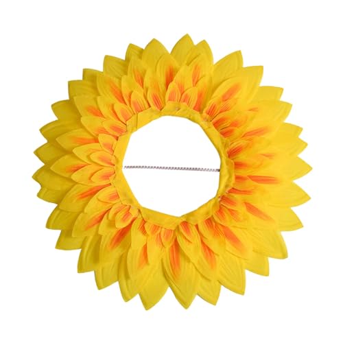 Bexdug Sonnenblumenkostüm, Kopfbedeckung, lustiger Partyhut, Sonnenblumen-Haarband, Foto-Requisiten, Kostümzubehör, Kopfschmuck für Auftritte, Festival von Bexdug