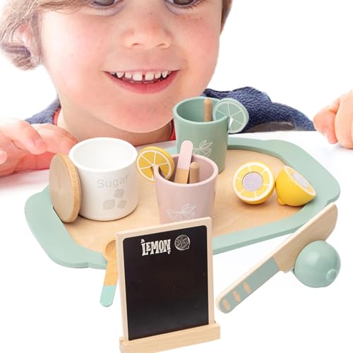 Bexdug Teeparty-Set für kleine Mädchen, Kinder-Teeservice | Tea Time Toys Spielen Essen Tee-Set Spielzeug,Teeparty-Set, Rollenspiel-Küchenspielzeug, Lernspielzeug, Holz-Teeservice mit Tassen und von Bexdug