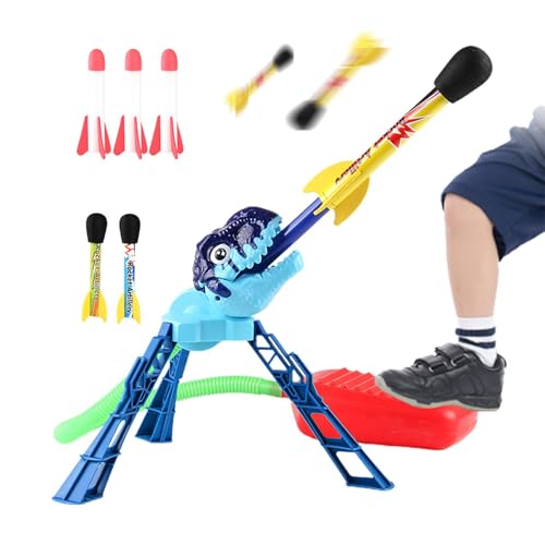 Bexdug Treten Sie auf die Rakete, springen Sie auf die Rakete - Sprungspielzeug-Dinosaurier-Startspiel,Outdoor-Spielzeug für Kinder, Funsport, interaktives STEM-Spielzeug mit Lichtern für Kinder, und von Bexdug