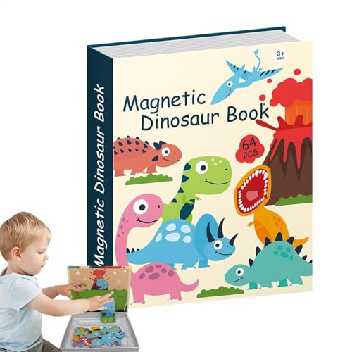 Magnetisches Dinosaurierbuch, Tier Matching Game, Buntes Lehrspielzeug für frühe Bildung, Lustiges Dinosaurierbuch, feine motorische Fähigkeiten Lernen Rätsel für Zuhause, Reisen, Schule von Bexdug