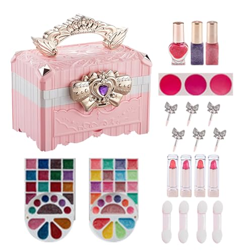 Make-up-Set für Mädchen, Kinder-Make-up-Sets,Prinzessin kleines Mädchen-Make-up-Spielset | Mehrzweck-Spielhausspielzeug für Neujahr, Kindertag, Weihnachten, Geburtstag von Bexdug