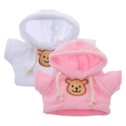 Puppenoutfit für Stofftiere, Plüschpuppenkleidung - Bären-Anziehkleidung für Plüschtiere | 2X Spielzeug-Rosa-Kleidung, Tier-Hoodie-Outfit für Zuhause, Kindergarten, Kindergarten von Bexdug