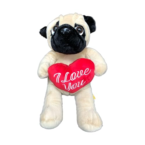 Beyond Happy Plüsch-Mops-Spielzeug "I Love You" – luxuriöses romantisches Mops-Spielzeug für den Valentinstag von Beyond Happy